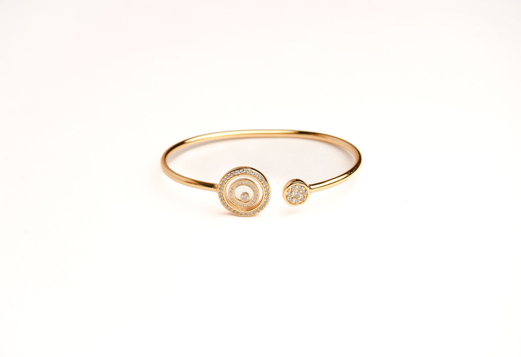 Alphabet CHPRD Gold Safety Pin CZ Bracelet | Statement Fashion Jewelry