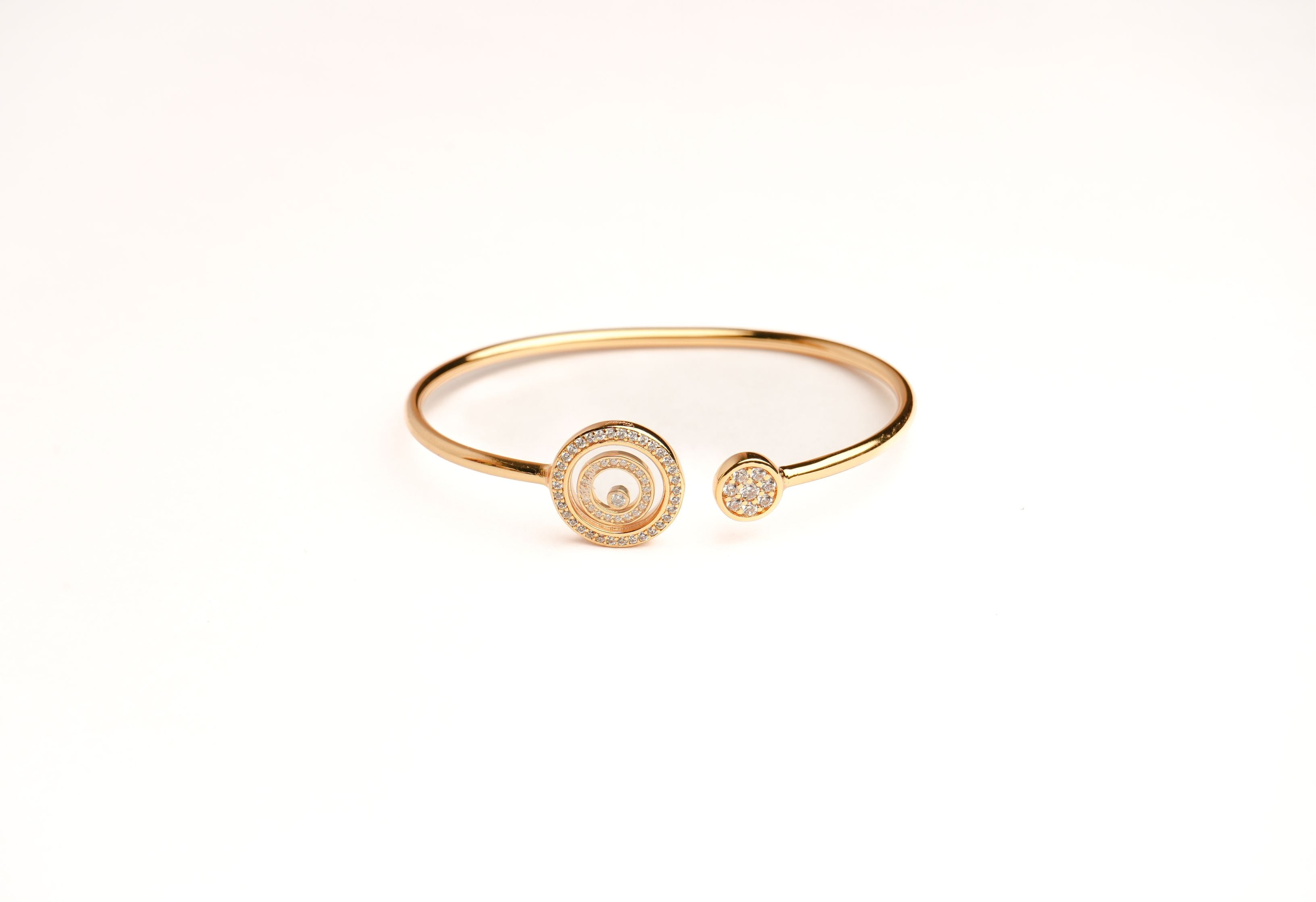 Alphabet CHPRD Gold Safety Pin CZ Bracelet | Statement Fashion Jewelry