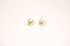 Alphabet Y S L White Heart Studs | Romantic Fashion Earrings