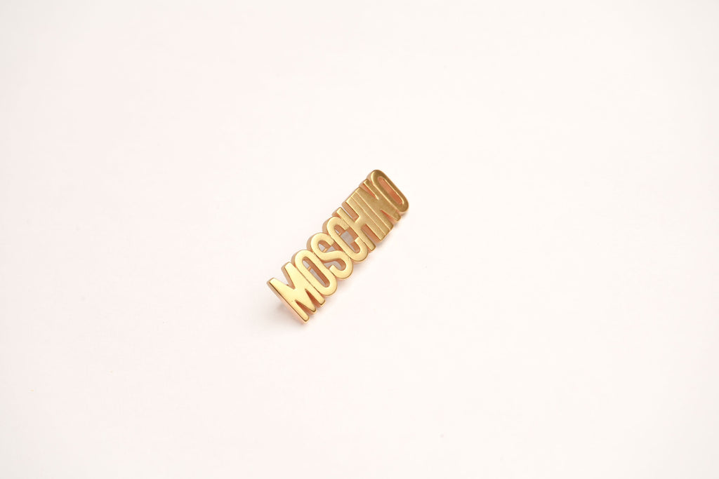 Alphabet M Signature Gold Plated Brooch | Minimalist Letter Pin Jewelry