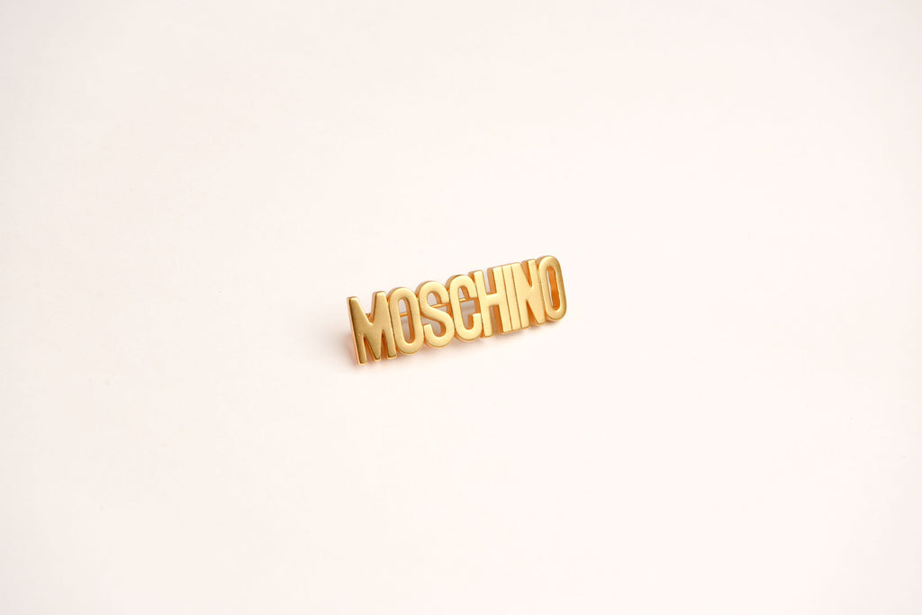 Alphabet M Signature Gold Plated Brooch | Minimalist Letter Pin Jewelry
