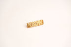 Alphabet M Signature Gold Plated Brooch | Minimalist Letter Pin Jewelry