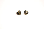 Alphabet Y S L Black Heart Studs | Statement Fashion Earrings