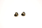 Alphabet Y S L Black Heart Studs | Statement Fashion Earrings