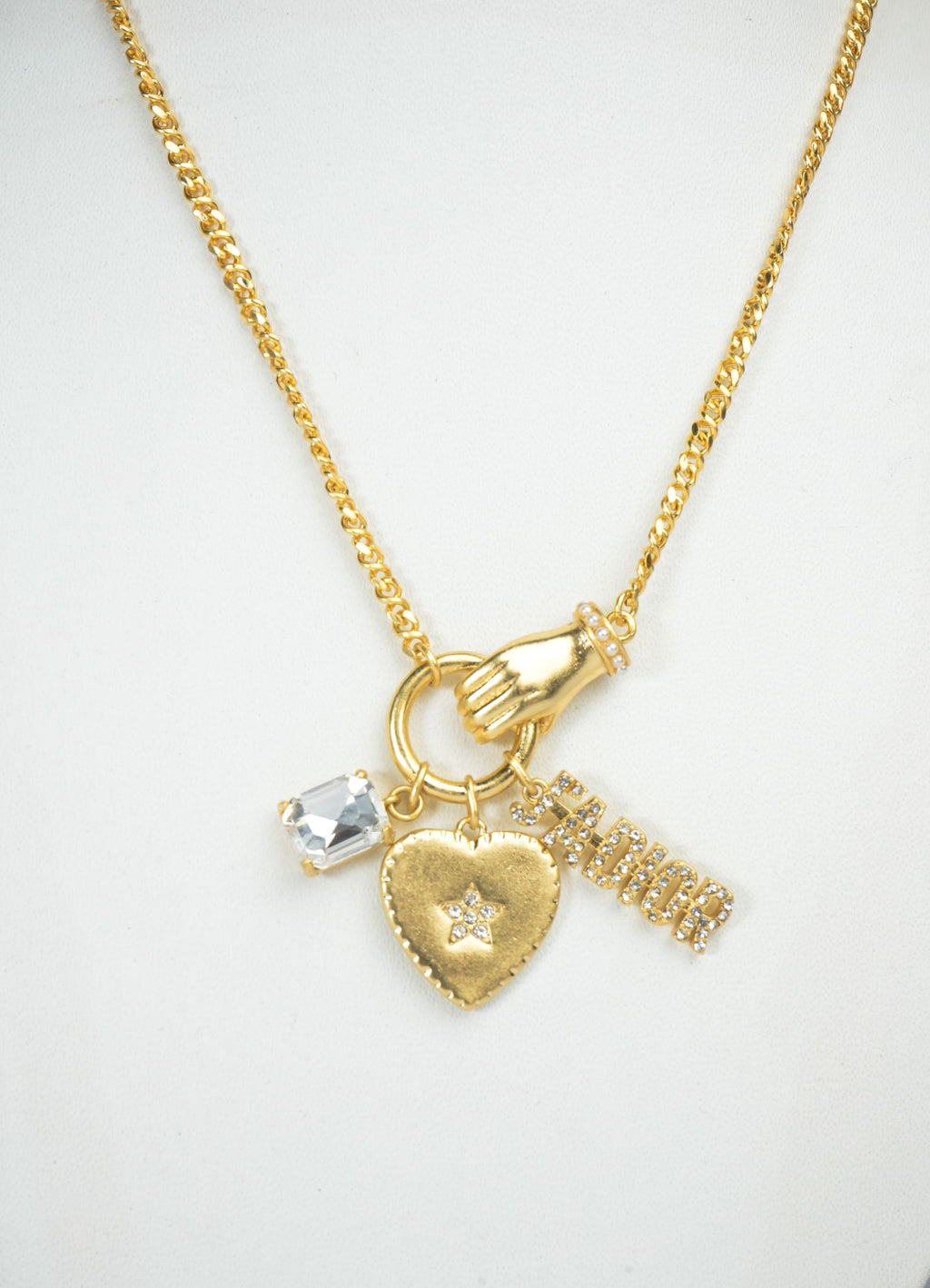 Alphabet D Matt Gold Charms Pendant Chain | Designer Fashion Necklace