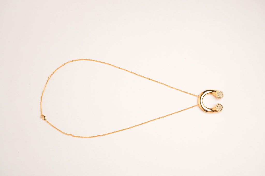 Alphabet VCA Signature Clover Pendant Chain in CZ | Lucky Charm Necklace