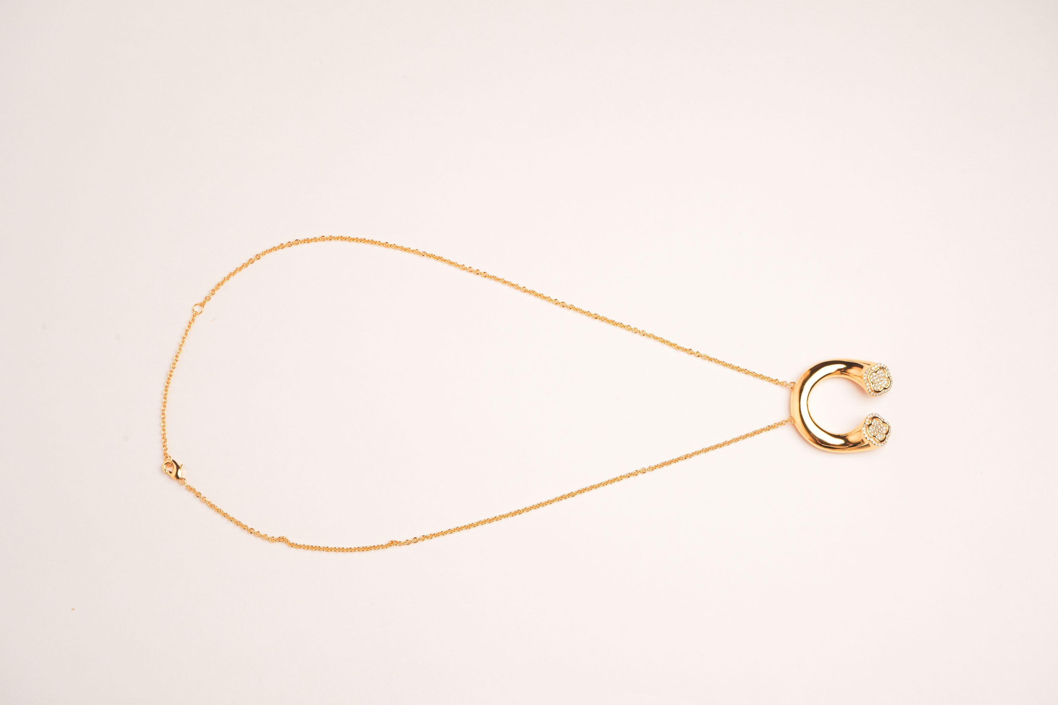 Alphabet VCA Signature Clover Pendant Chain in CZ | Lucky Charm Necklace