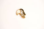 Alphabet VCA White Grey MOP Toucan Brooch | Mother of Pearl Bird Pin