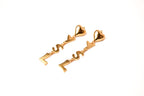 Alphabet Y S L Signature Gold Danglers with Heart | Love Fashion Earrings