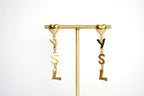 Alphabet Y S L Signature Gold Danglers with Heart | Love Fashion Earrings