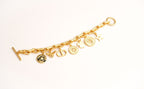 Alphabet CD Charms Bracelet in Matt Gold | Luxury Fashion Accessory