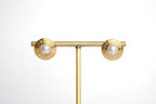 Alphabet G Pearl Round Studs in Gold Plating | Classic Fashion Jewelry