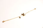 Alphabet L V Black Enamel Charm Bracelet | Trendy Fashion Jewelry