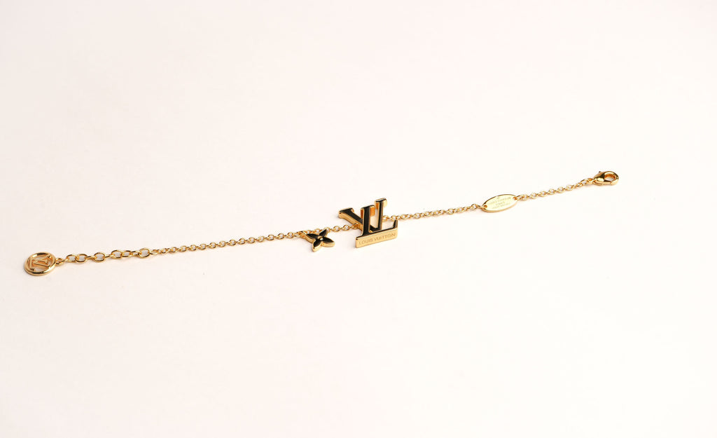 Alphabet L V Black Enamel Charm Bracelet | Trendy Fashion Jewelry