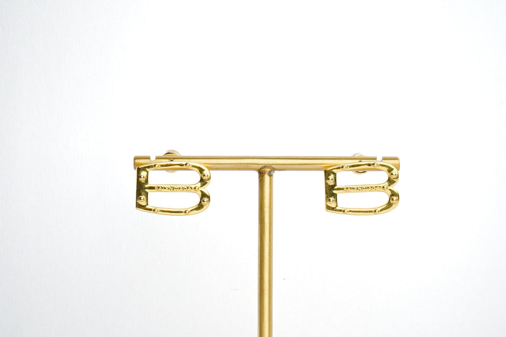 Alphabet BLCG Studs in Gold | Minimalist Designer Earrings