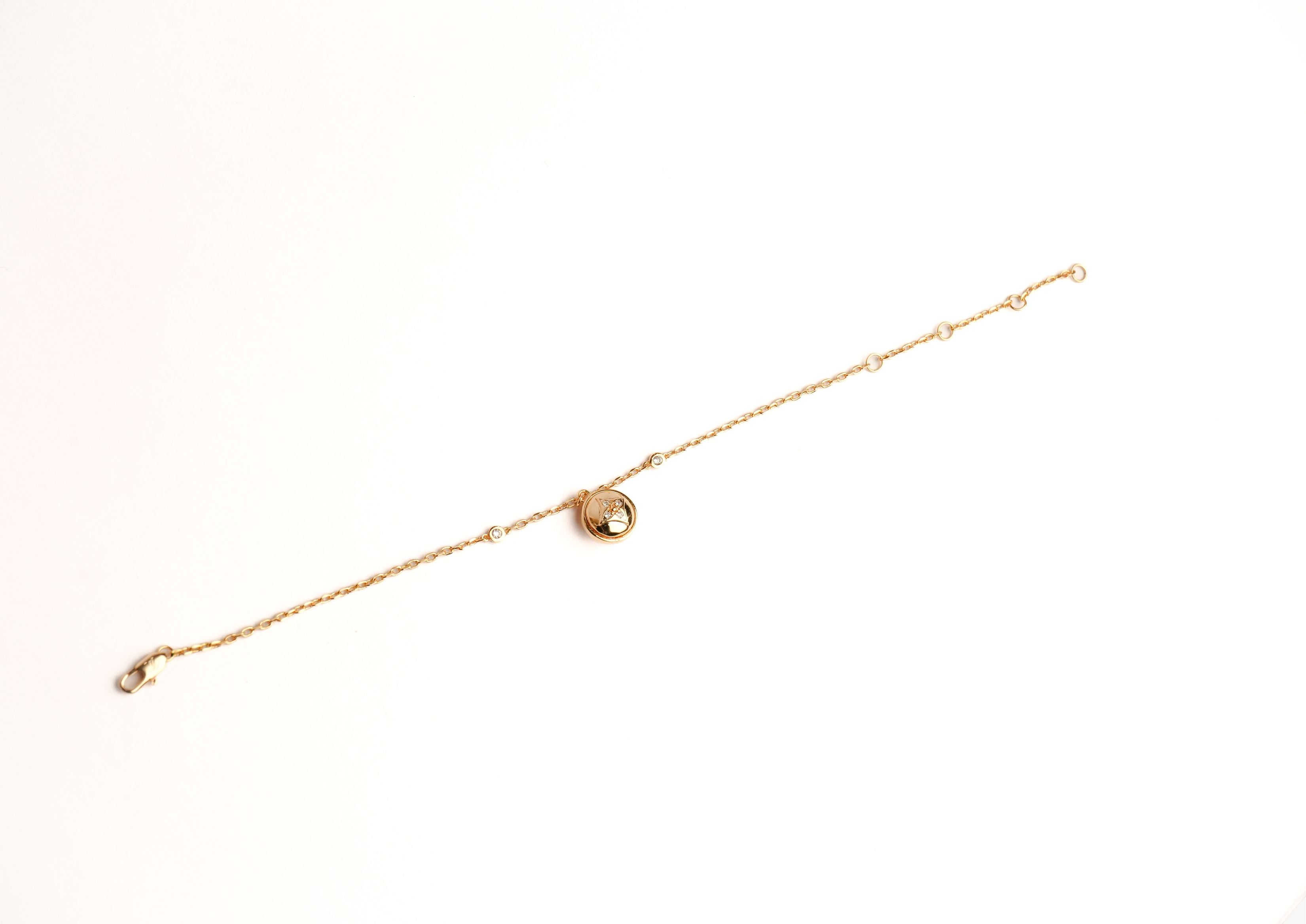 Alphabet L V Round Ball CZ Charm Bracelet | Designer Inspired Fashion Jewelry