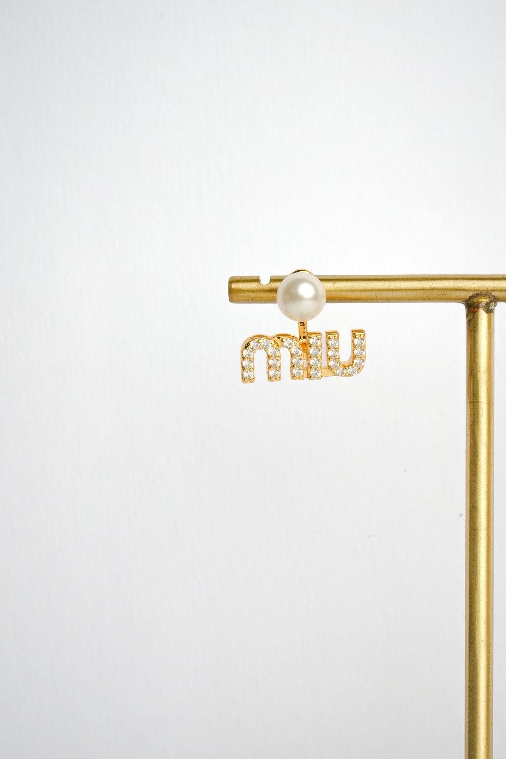 Alphabet M Studs with Pearl and CZ | Elegant Fashion Earrings