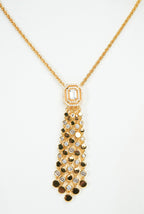 Alphabet MSSK Signature Pendant Set with Diamond in Gold Plating | Luxury Necklace Set