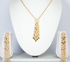 Alphabet MSSK Signature Pendant Set with Diamond in Gold Plating | Luxury Necklace Set