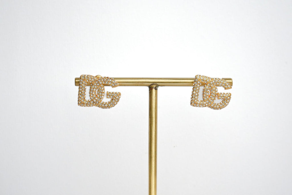 Alphabet DG CZ Studs in Gold Plating | Sparkly Fashion Earrings