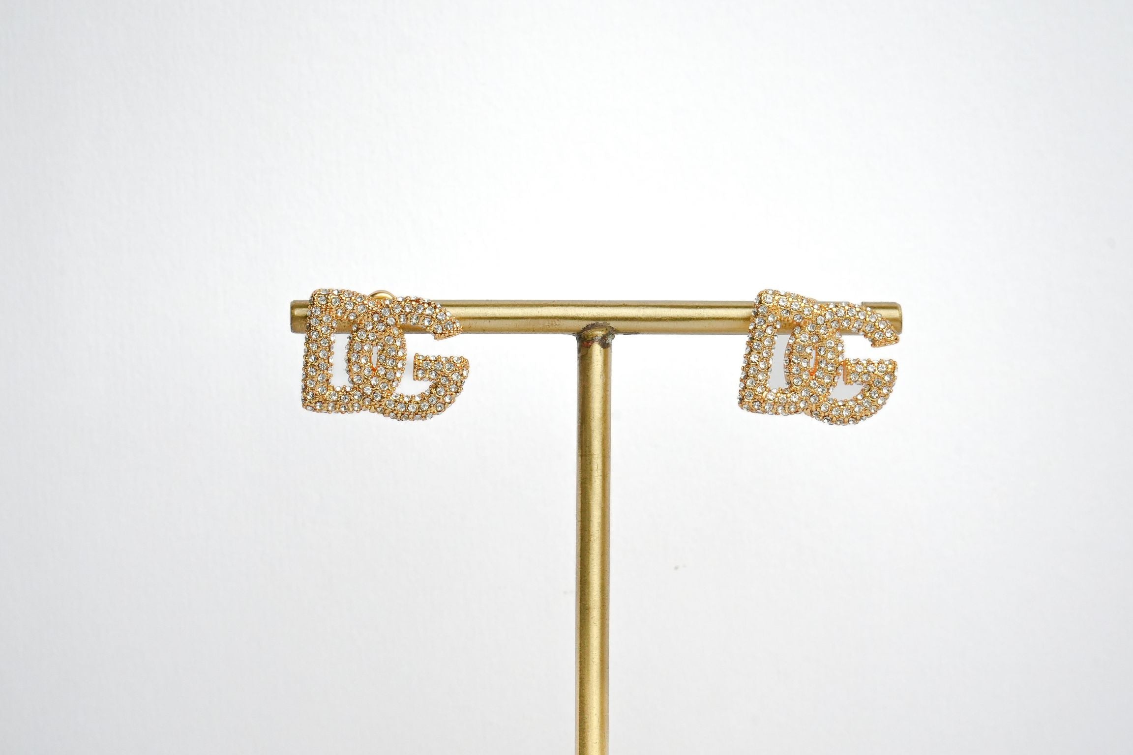 Alphabet DG CZ Studs in Gold Plating | Sparkly Fashion Earrings