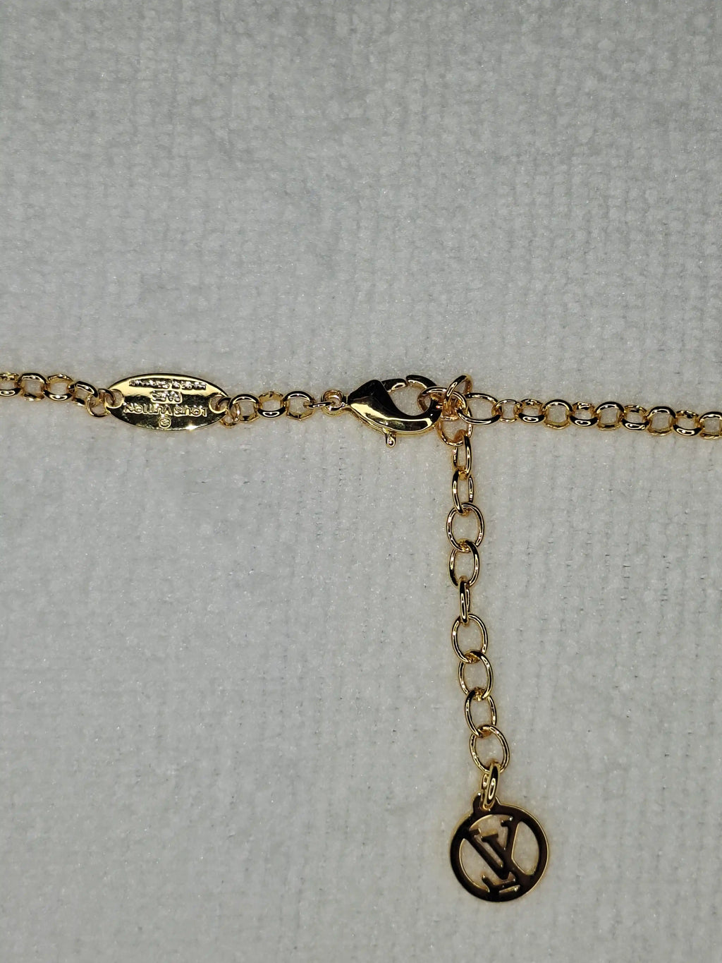 Gold Plated Multicolor Alphabet LV Charm Necklace
