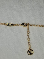 Gold Plated Multicolor Alphabet LV Charm Necklace