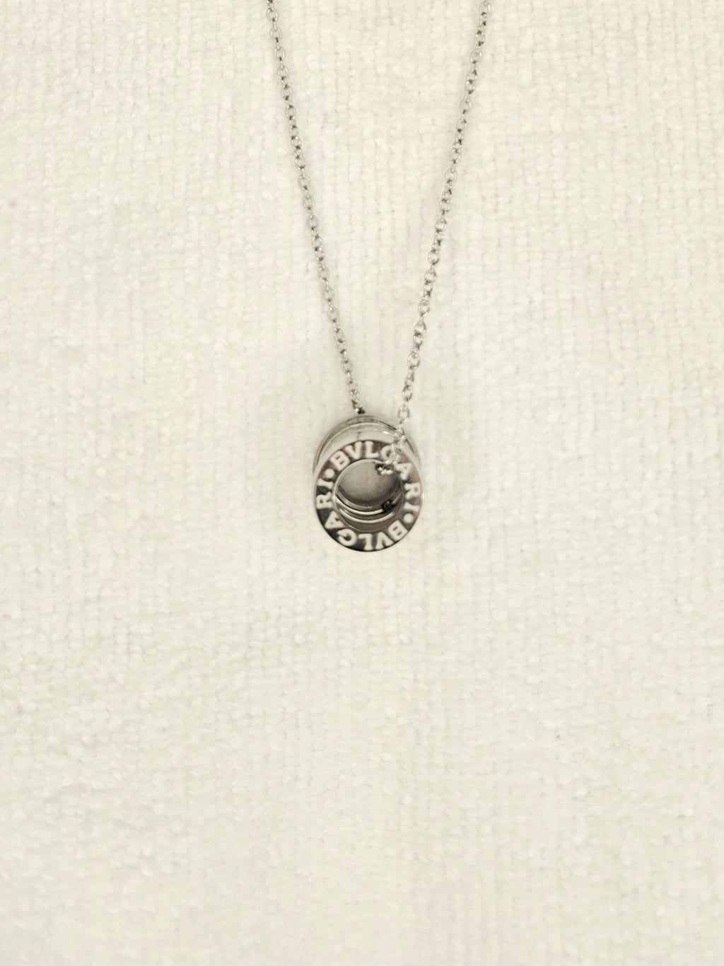 Platinum Plated BVL Pendant Chain Necklace