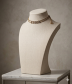 Antique Gold Plated CD Alphabet Choker Necklace with CZ