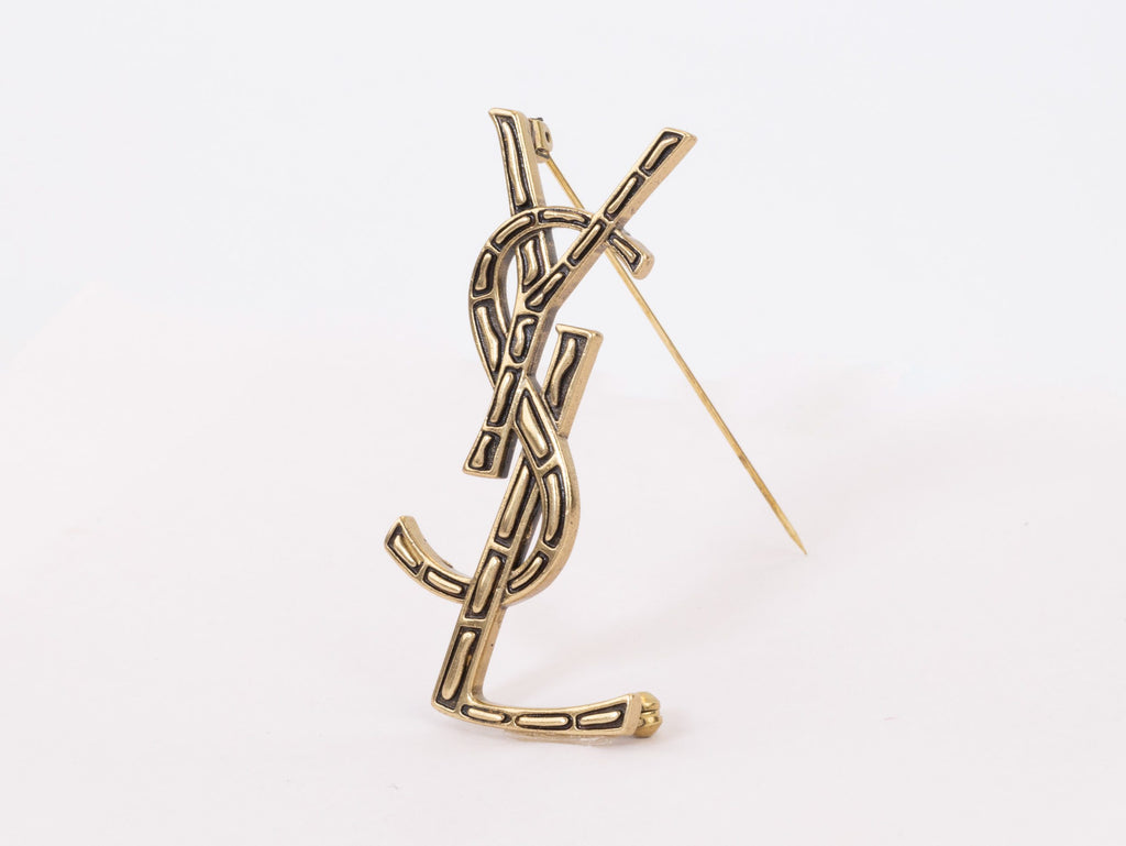 Rustic Copper Alphabet Y S and L brooch