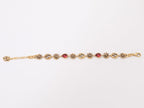 Rustic gold Double G and flowers bracelet with ruby