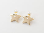 Gold stars with pearl detailing earrings