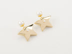 Gold stars with pearl detailing earrings