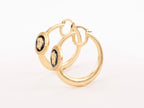 Gold Medusa on Black enamel hoops