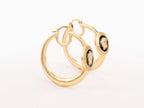 Gold Medusa on Black enamel hoops