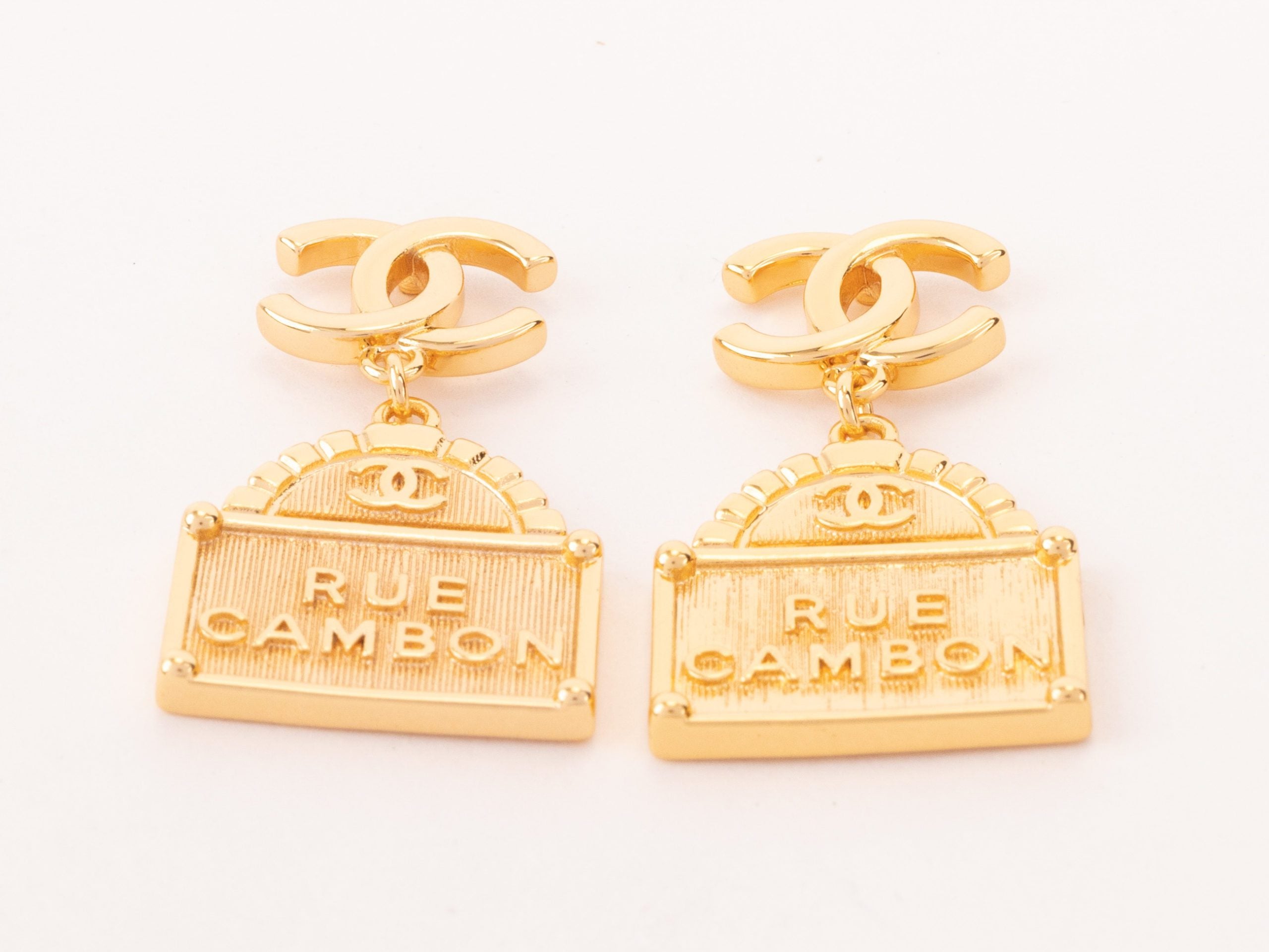 Gold Double C hanging bag Earrings