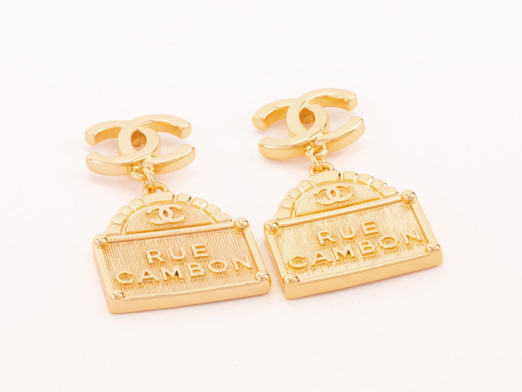 Gold Double C hanging bag Earrings