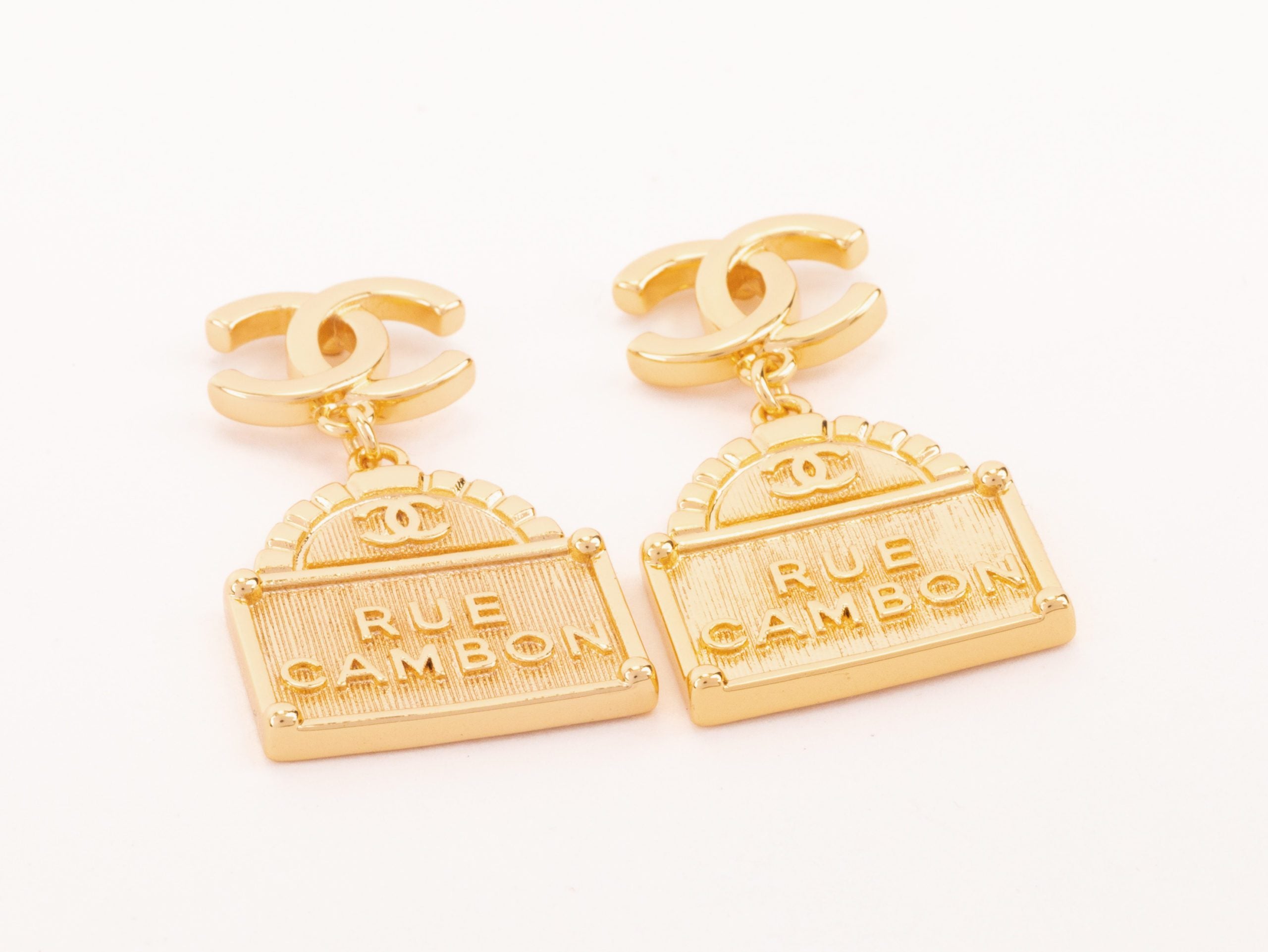 Gold Double C hanging bag Earrings