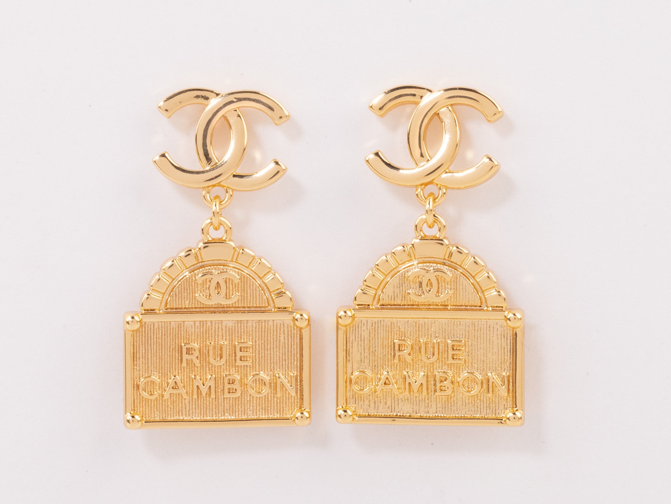 Gold Double C hanging bag Earrings
