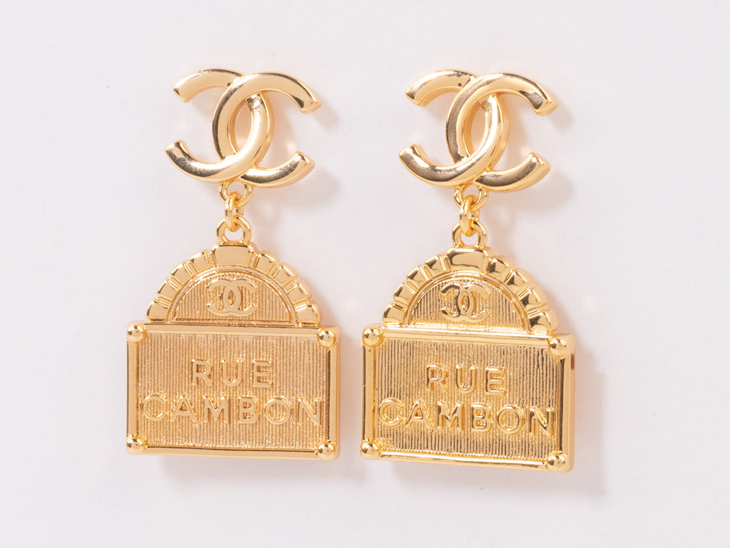 Gold Double C hanging bag Earrings
