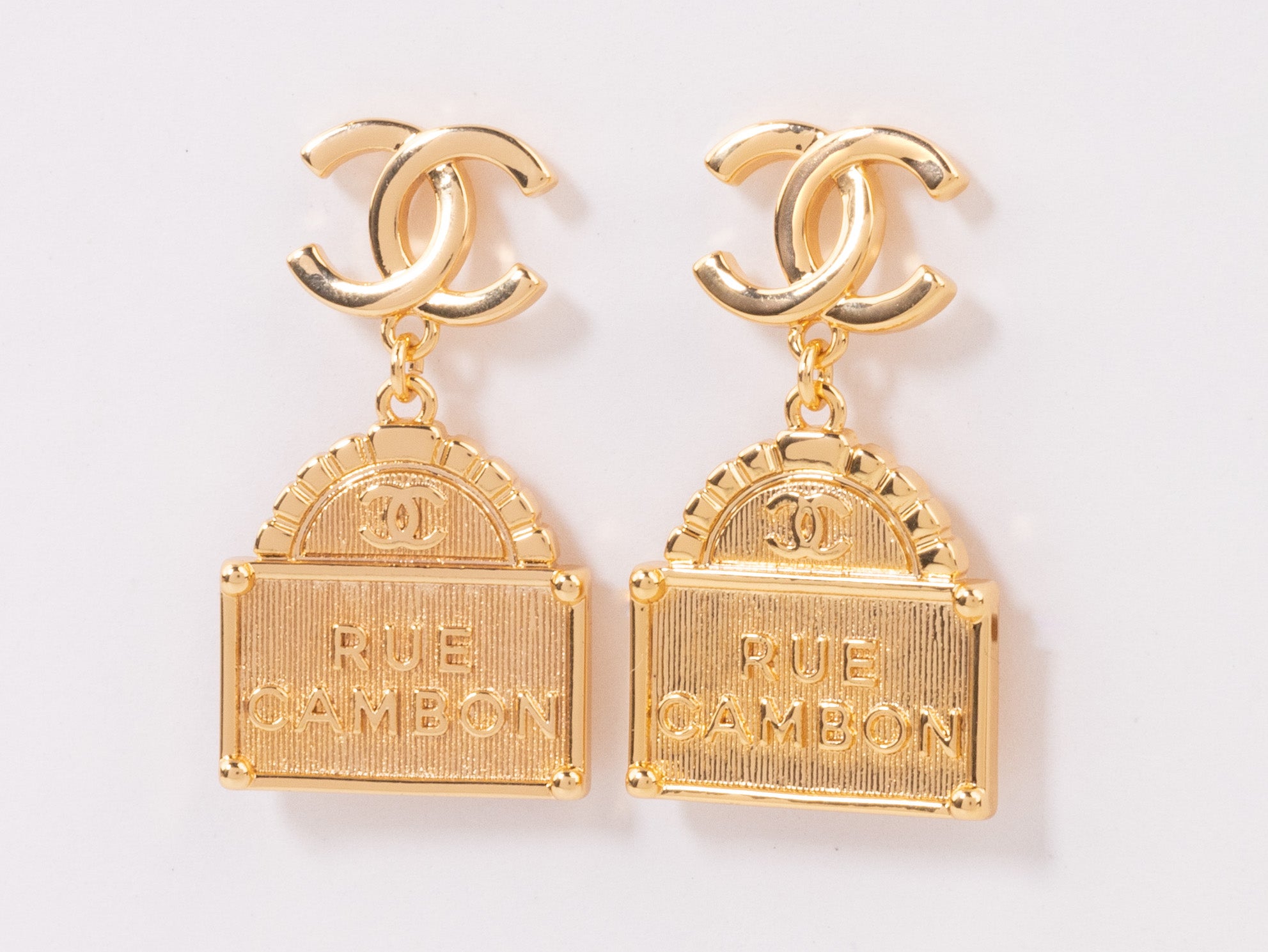 Gold Double C hanging bag Earrings