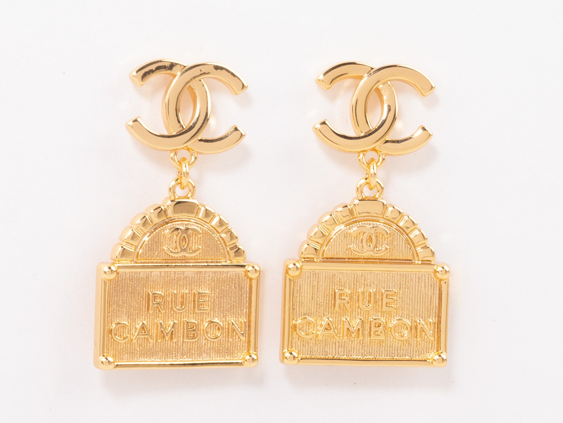 Gold Double C hanging bag Earrings