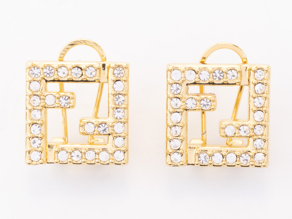 Double F cz earrings