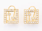 Double F cz earrings
