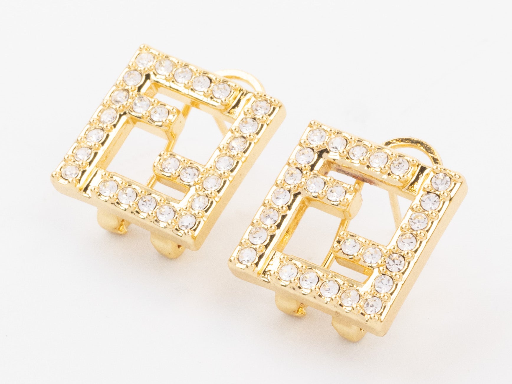 Double F cz earrings