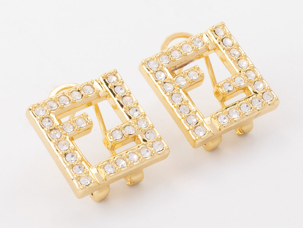 Double F cz earrings