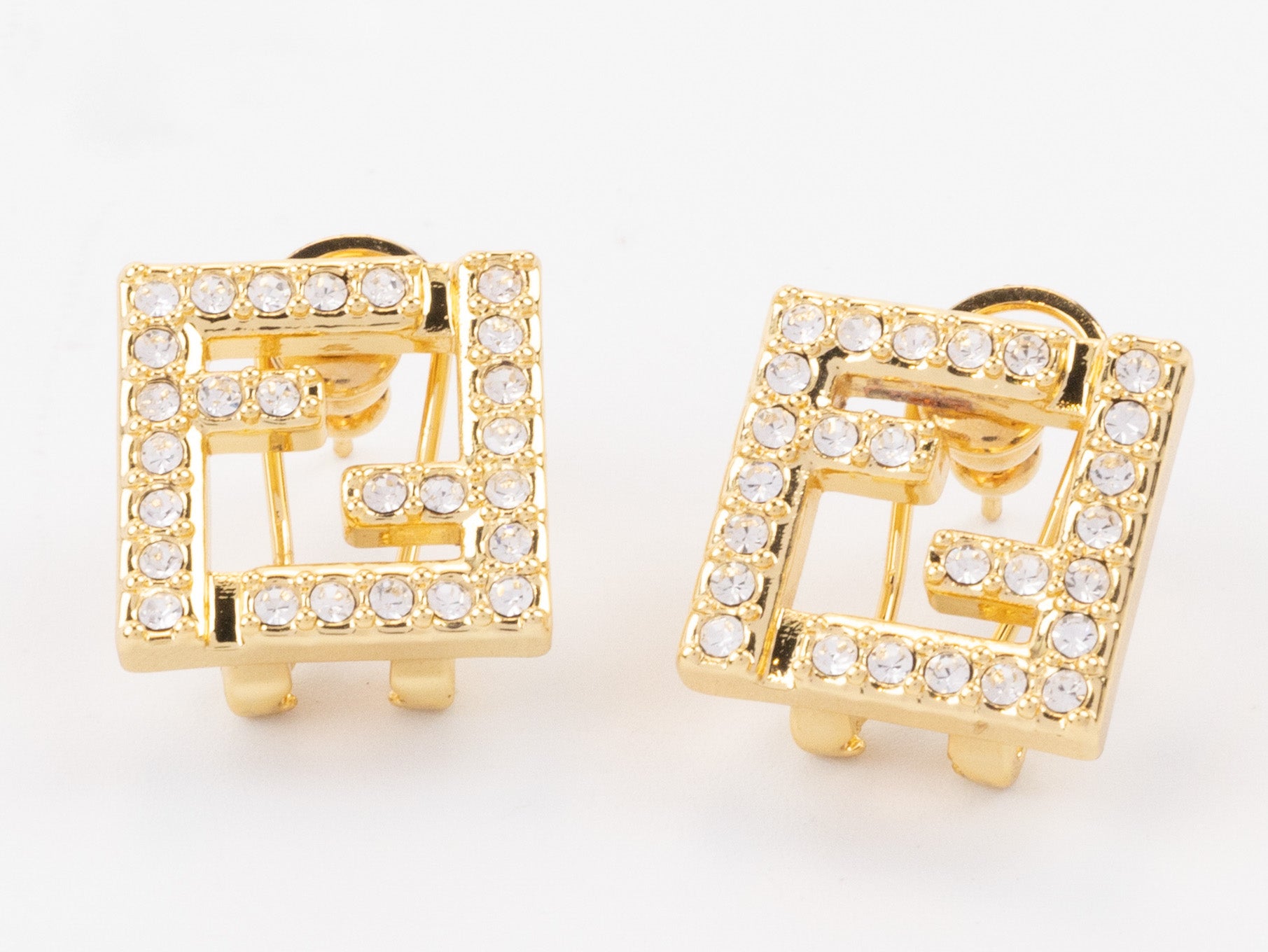 Double F cz earrings