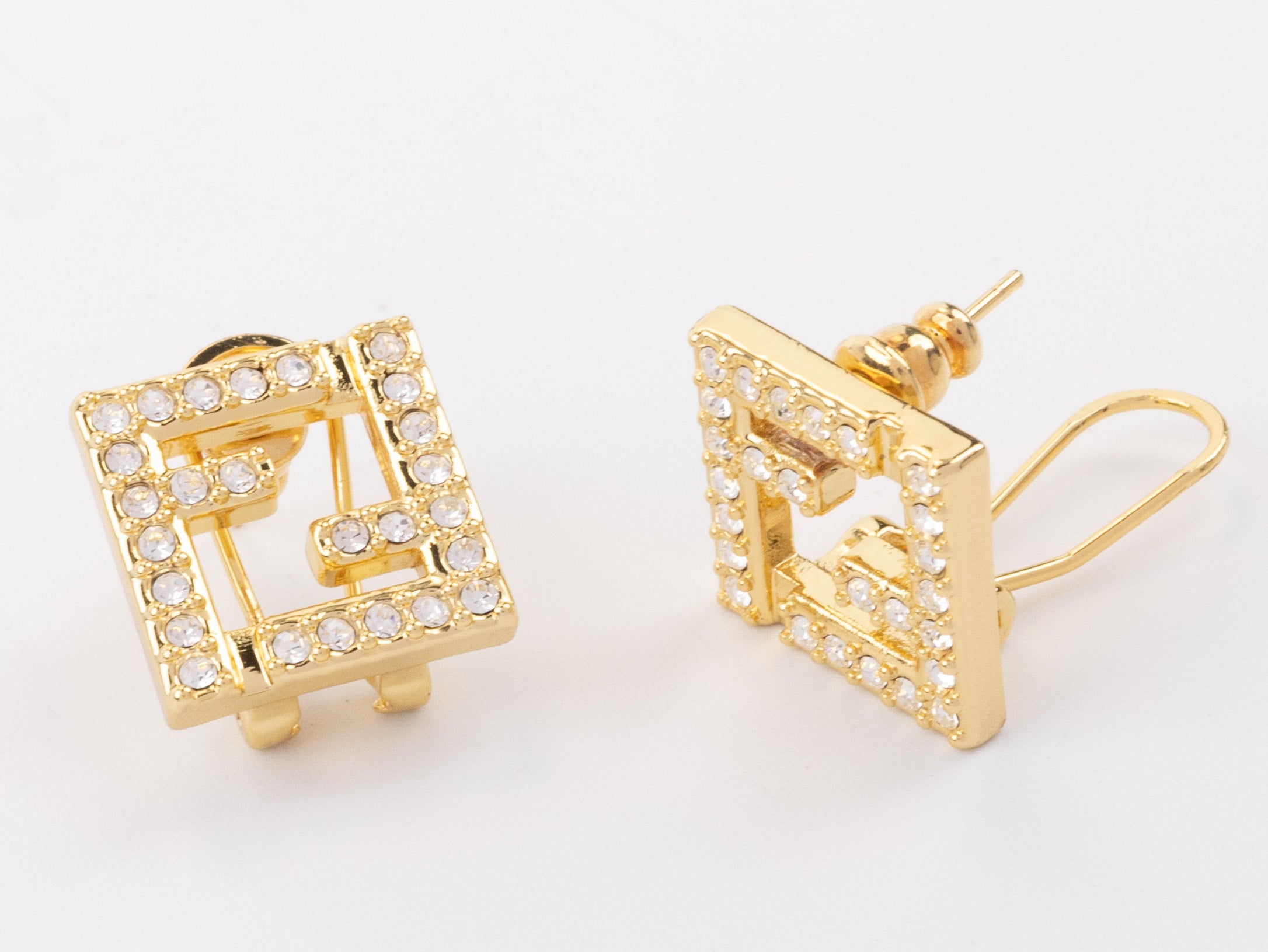 Double F cz earrings