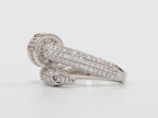 Silver plated Screw cz ring