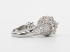 Silver plated Snake head cz open ring with Emerald detailing